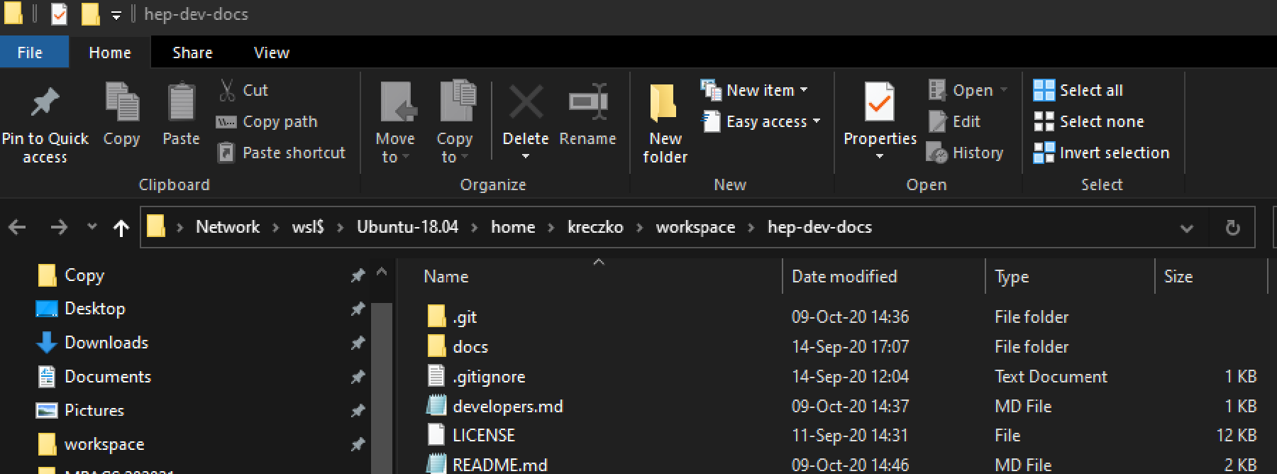 Access files in WSL 2 from Windows Explorer